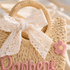 Personalized flower girl straw bag for summer photos