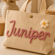 MamaRaya Personalized Kids Corduroy Tote