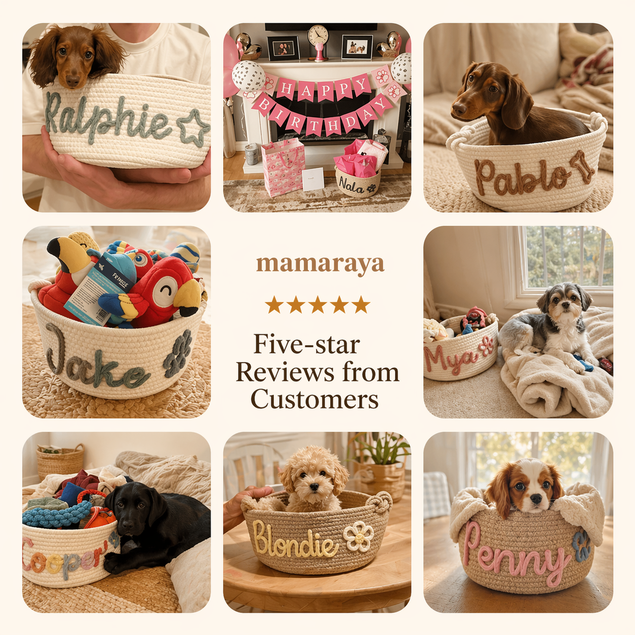 Personalized pet basket size and customization guide for dog toy storage