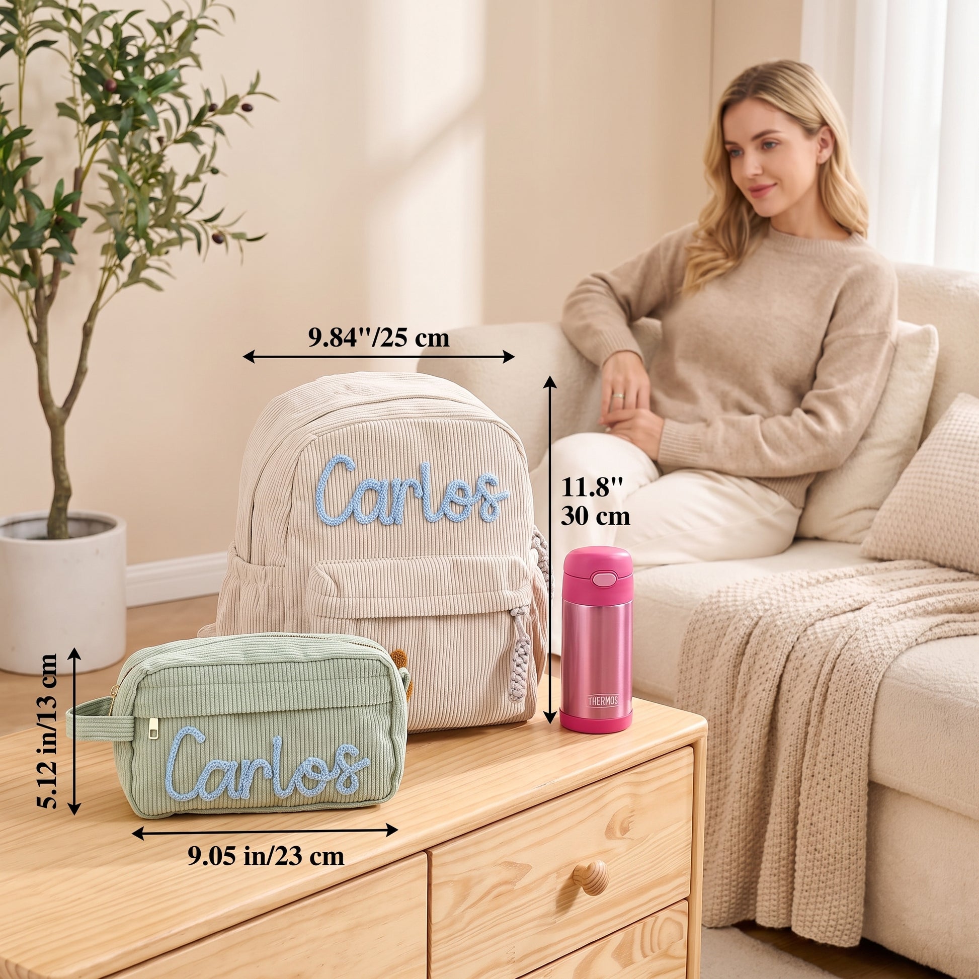 MamaRaya Personalized Backpack and Case Set