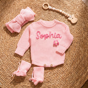 Mamaraya Personalized Knit Baby Headband Sweater Socks Set