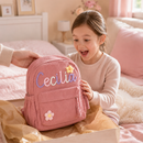 Personalized toddler backpack with custom name embroidery for preschool
