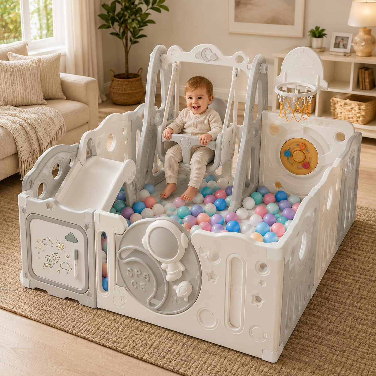 Mamaraya Astronaut Toddler Playard Activity Center