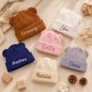 Personalized baby bear beanie size guide for newborns and infants