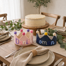 Personalized navy birthday crown hat for baby boy first birthday
