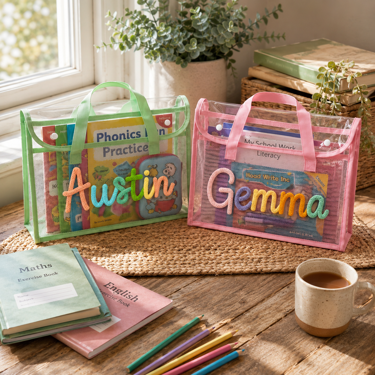 MamaRaya Personalized A4 Clear Handle Folder for Kids