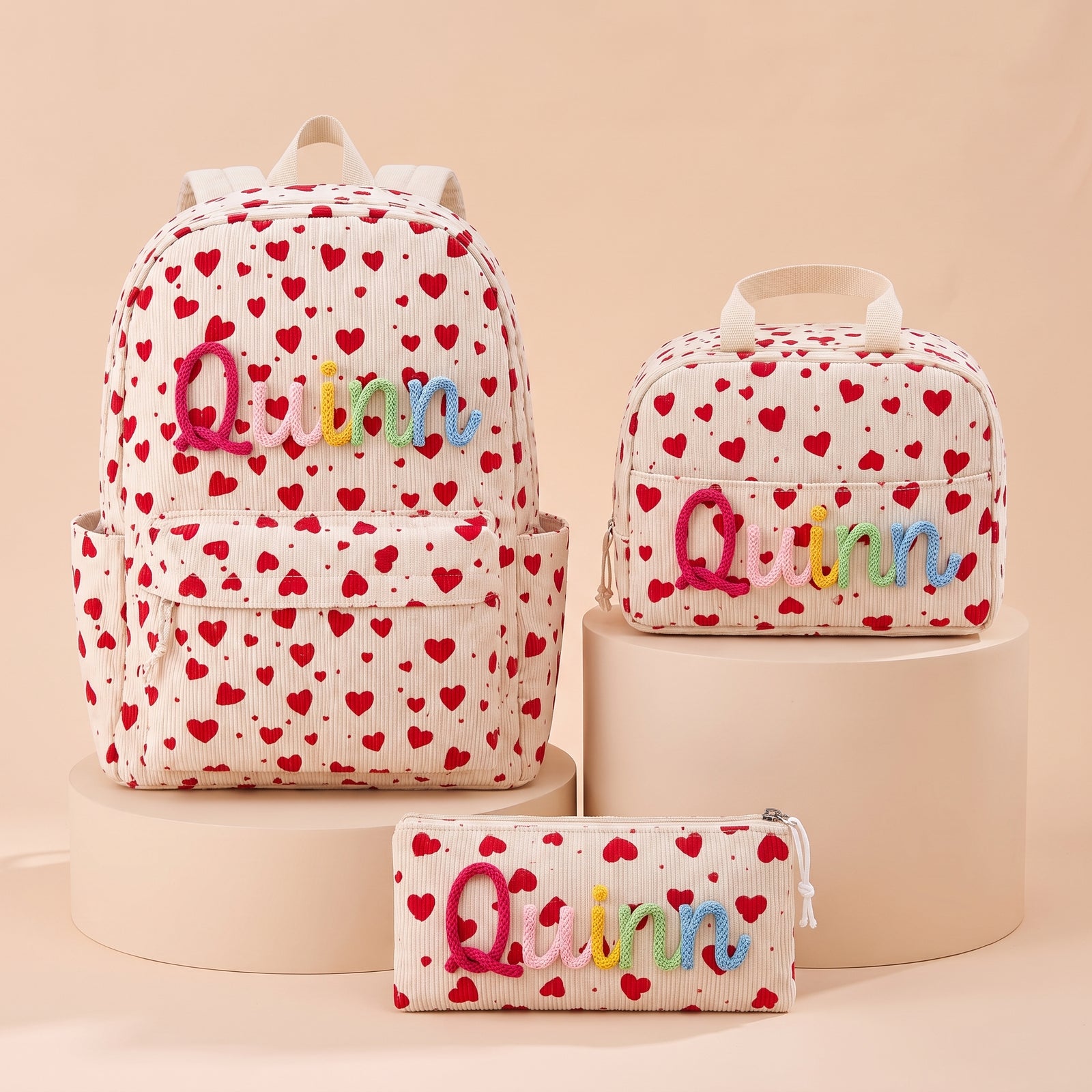 Mamaraya Personalized 3-Piece Kids Backpack Set
