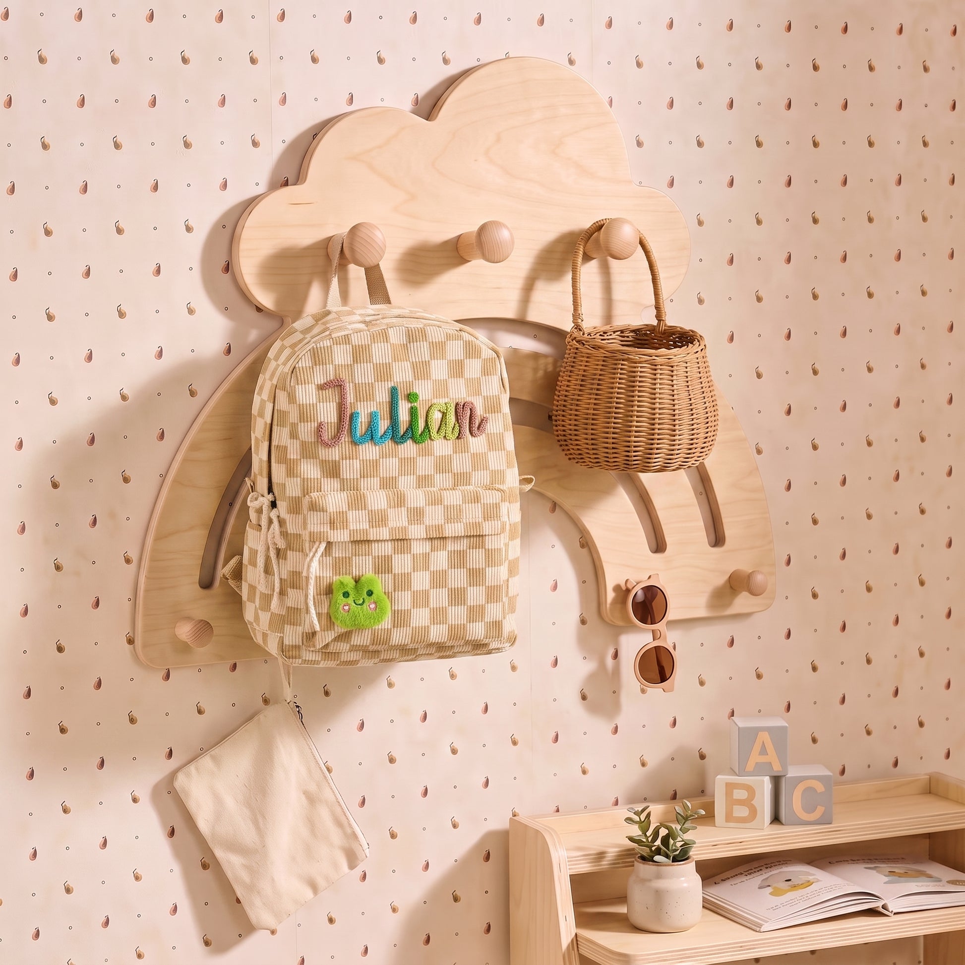MamaRaya Personalized Patterned Corduroy Backpack