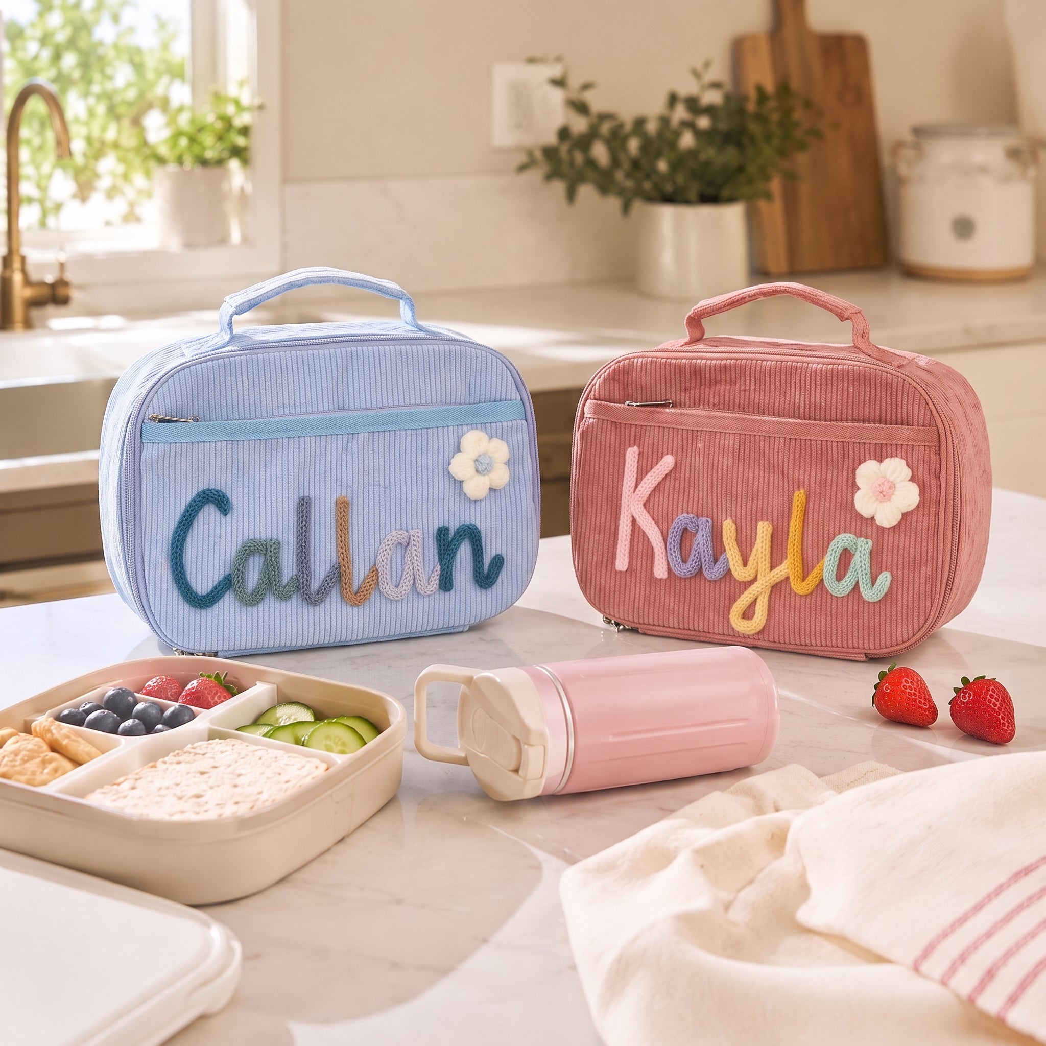 MamaRaya personalized kids lunch bag with custom name for school