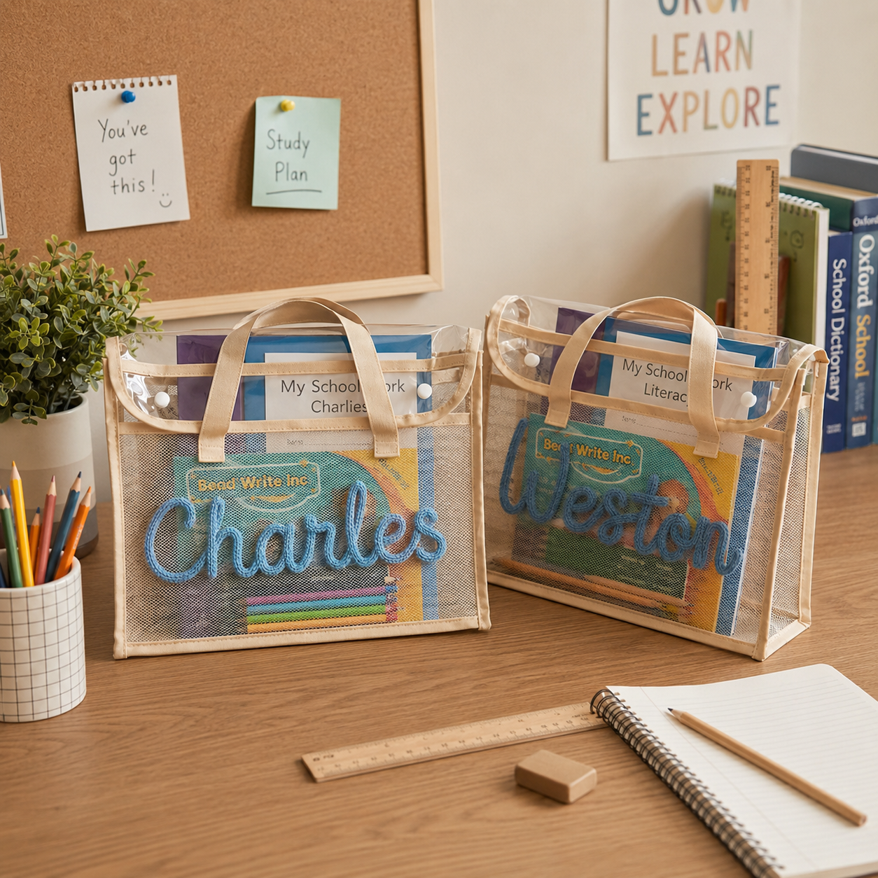 MamaRaya Personalized A4 Clear Handle Folder for Kids