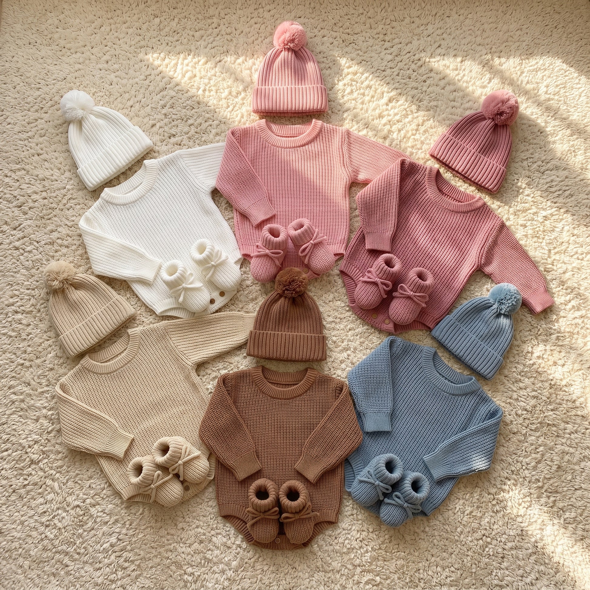 Mamaraya Personalized Knit Baby Sweater Hat and Socks 3 Piece Set