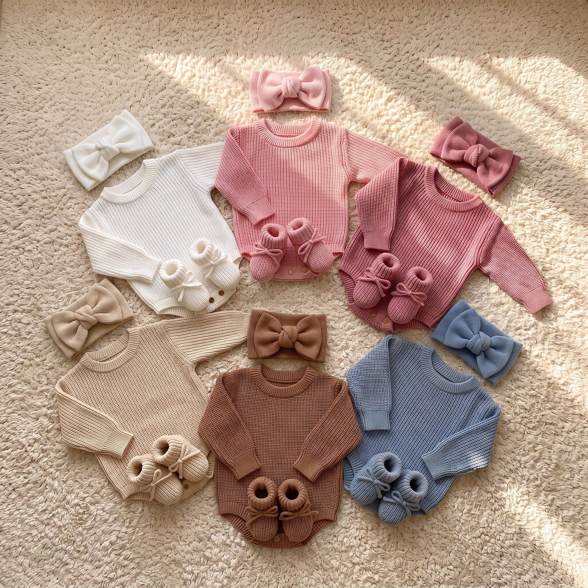 Mamaraya Personalized Knit Baby Headband Sweater Socks Set