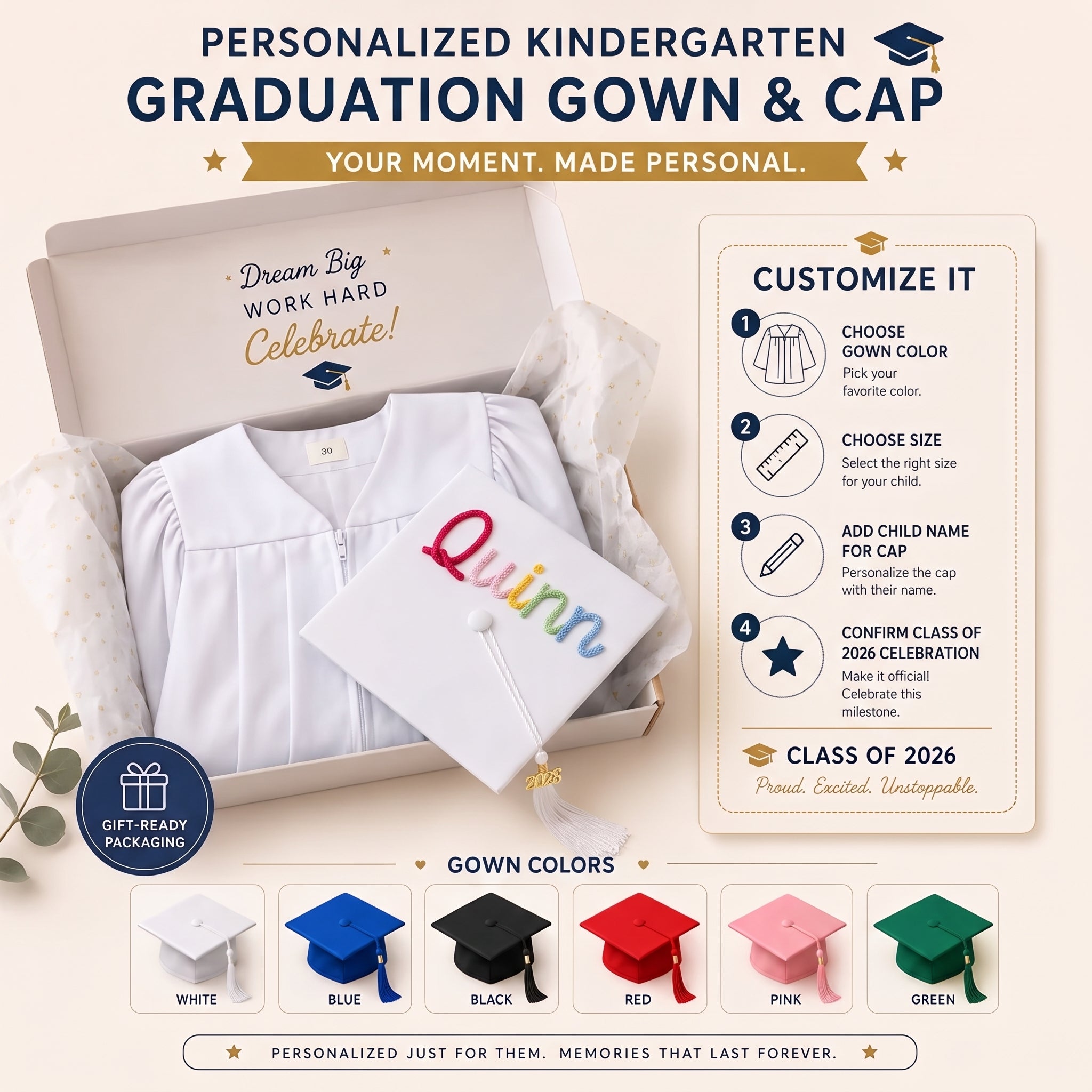 MamaRaya Personalized Kindergarten Grad Set