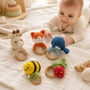 Crochet fox baby rattle toy for first baby gift