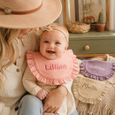 Personalized baby bib with soft muslin cotton texture