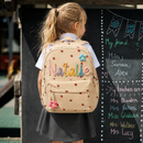 Checkerboard corduroy kids backpack with custom name lettering