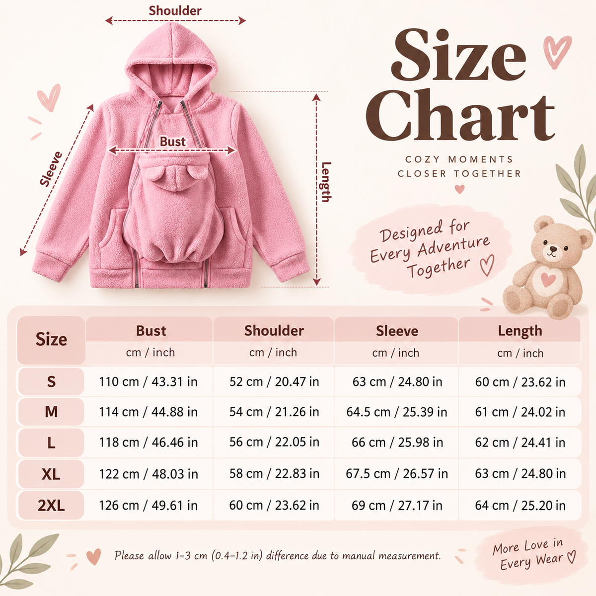 MamaRaya 2-in-1 Sherpa Fleece Babywearing Jacket