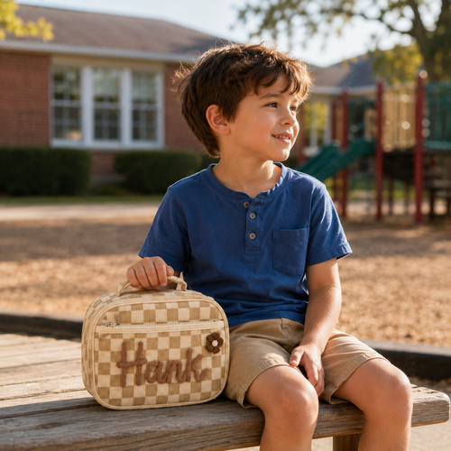 Custom name kids lunch tote for daycare and preschool