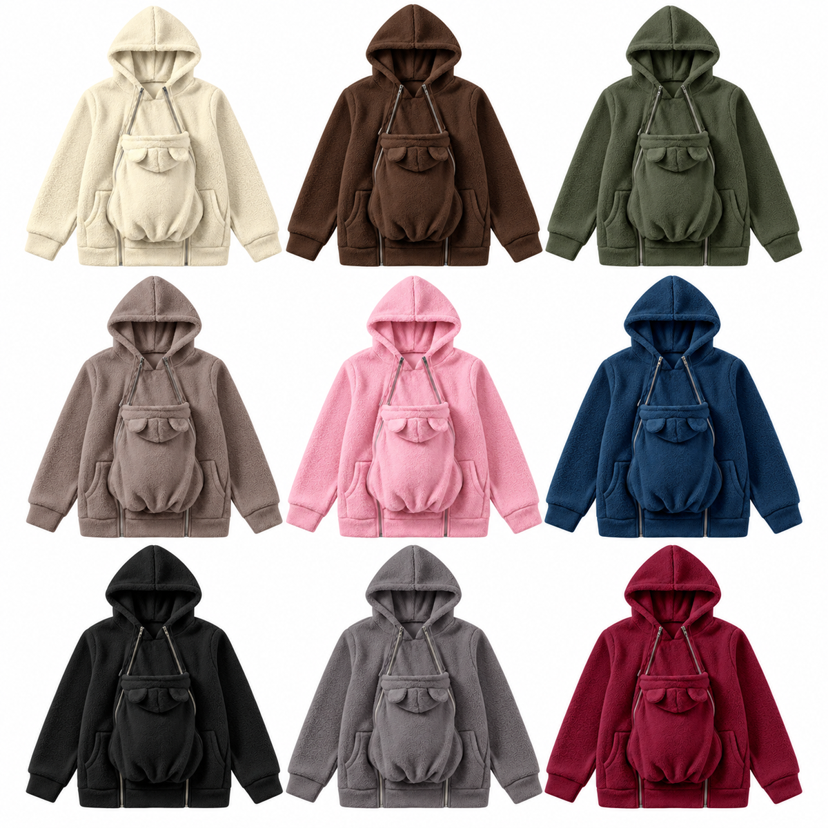 MamaRaya 2-in-1 Sherpa Fleece Babywearing Jacket