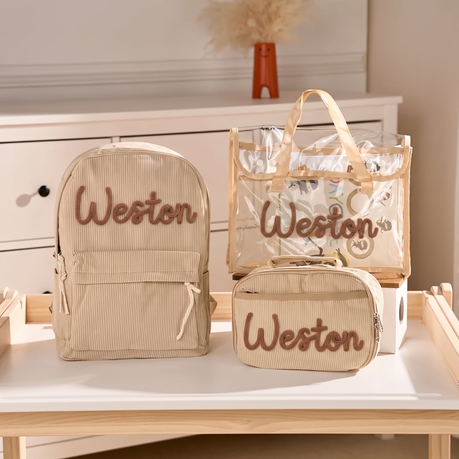 Mamaraya Personalized 3-Piece Backpack Set with A4 Folder