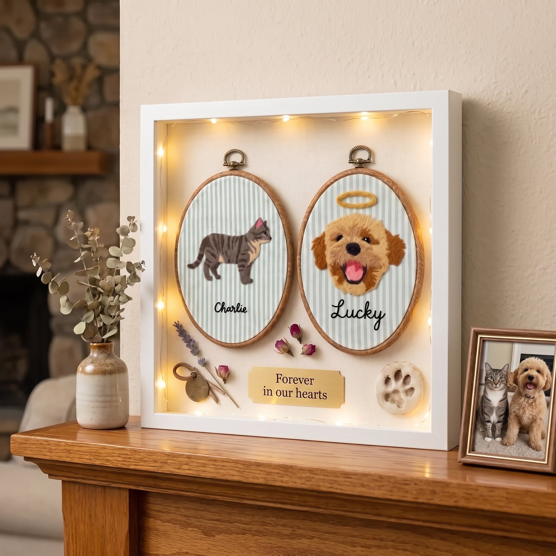 Mamaraya Personalized Felt Pet Portrait Hoop Art