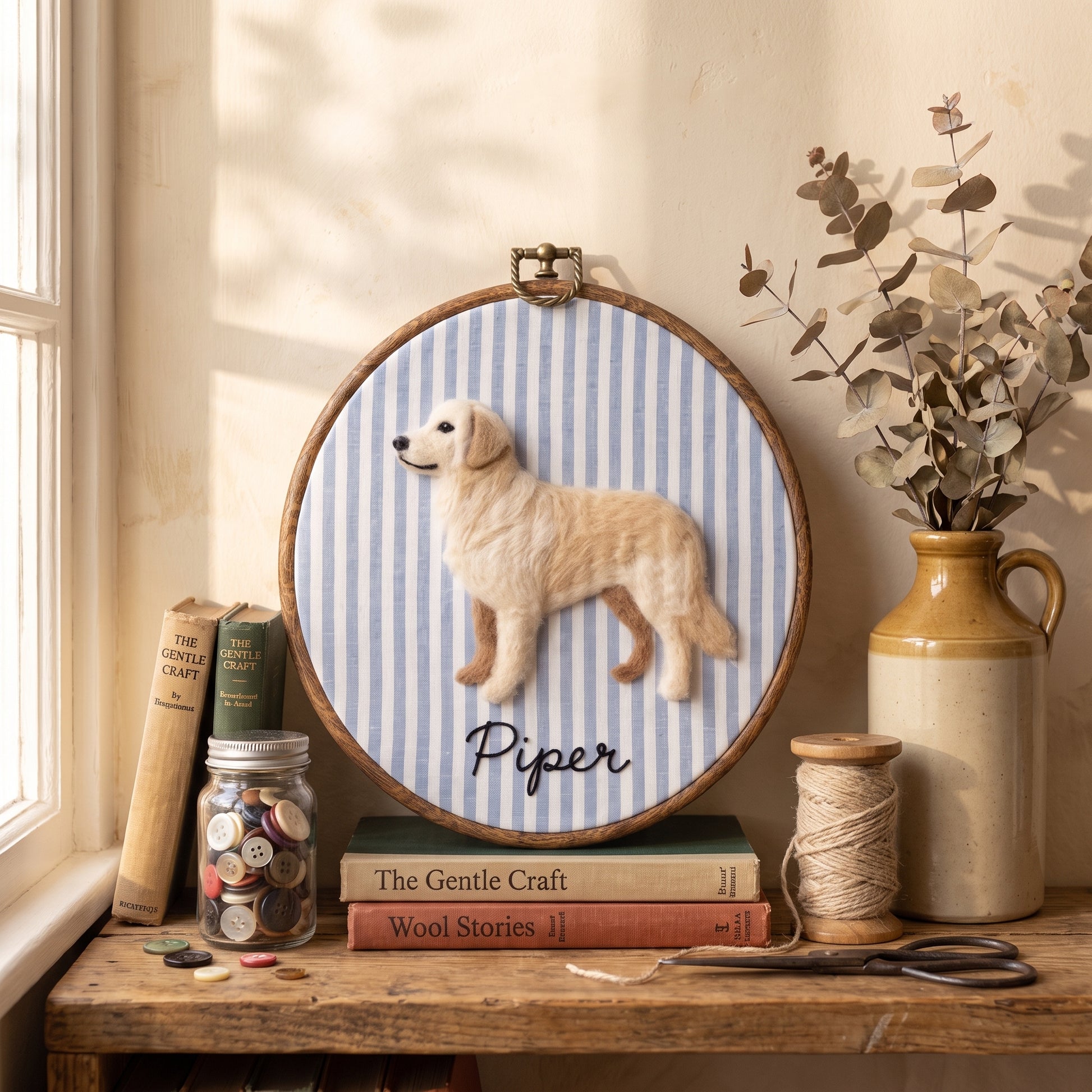 Mamaraya Personalized Felt Pet Portrait Hoop Art