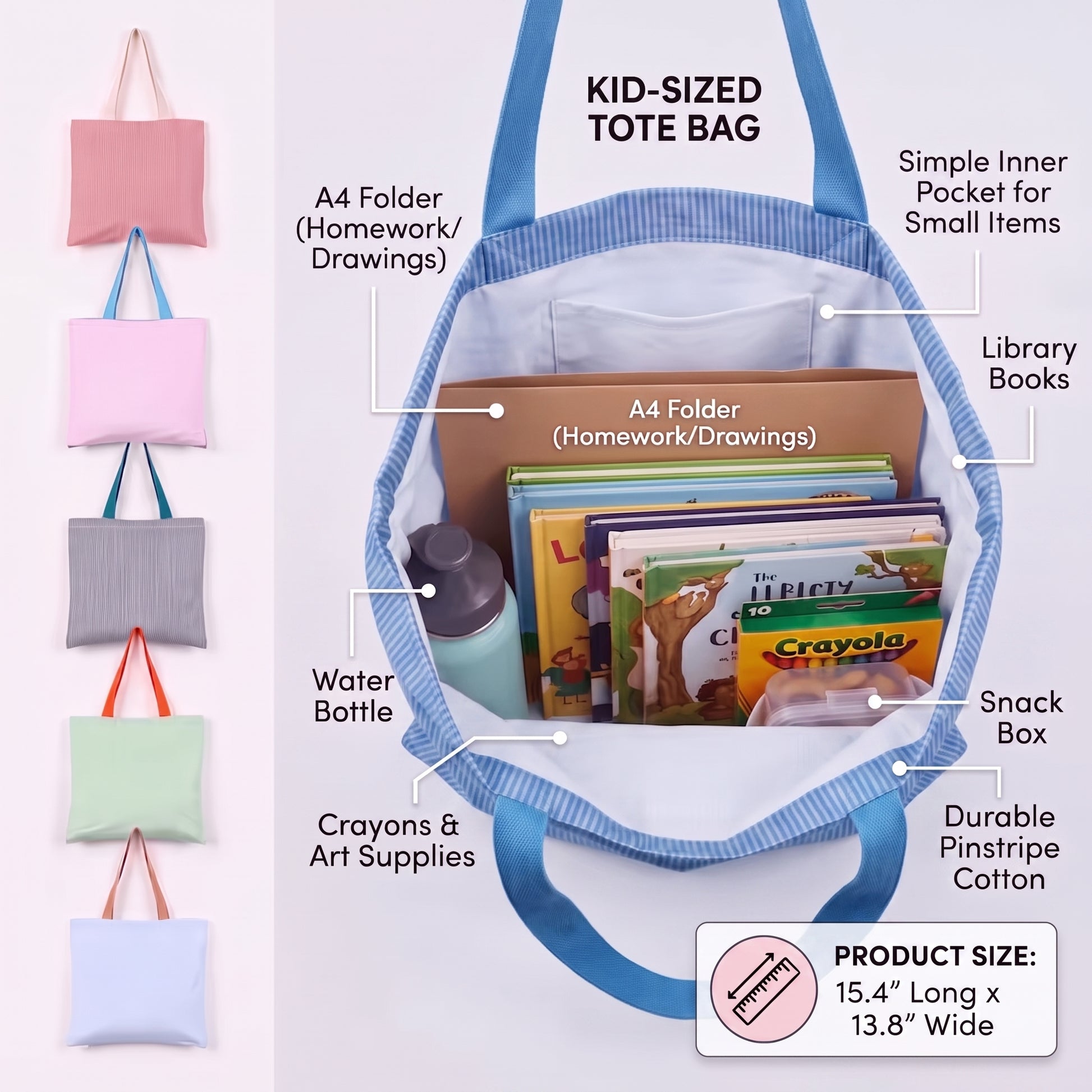 Mamaraya Personalized Name Tote Bag with Custom Yarn Lettering