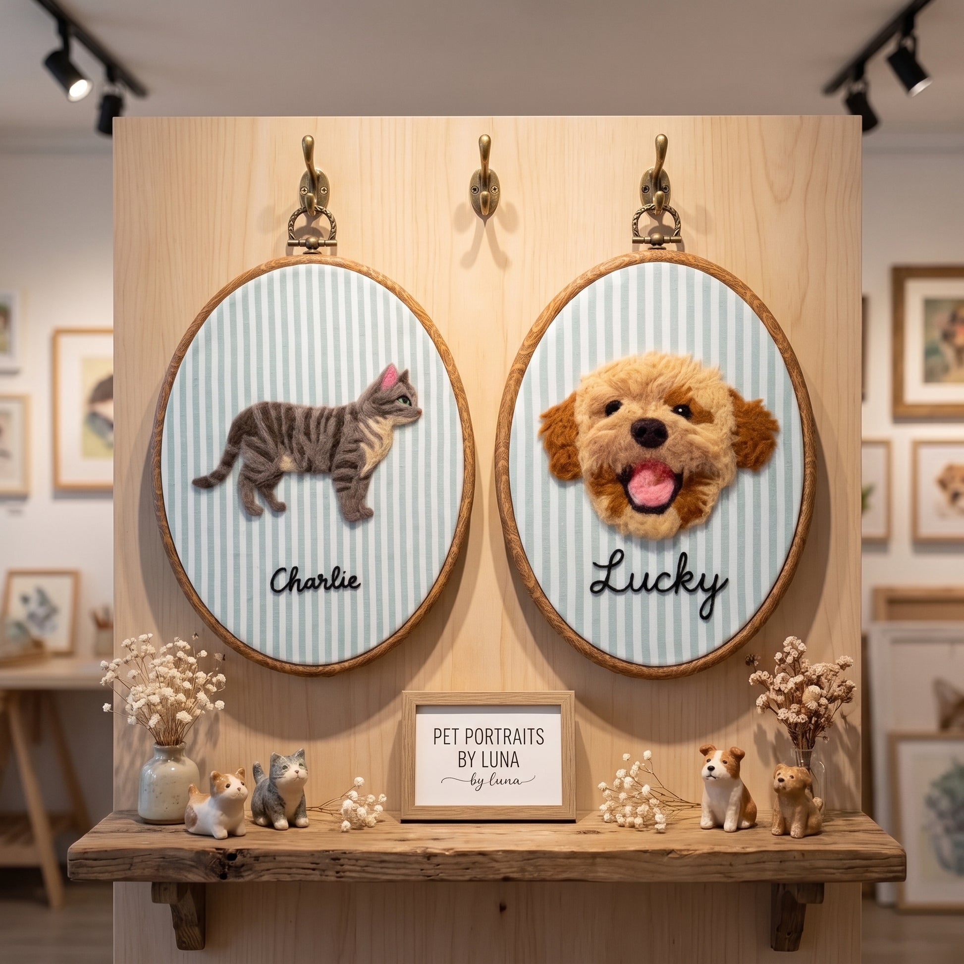 Mamaraya Personalized Felt Pet Portrait Hoop Art