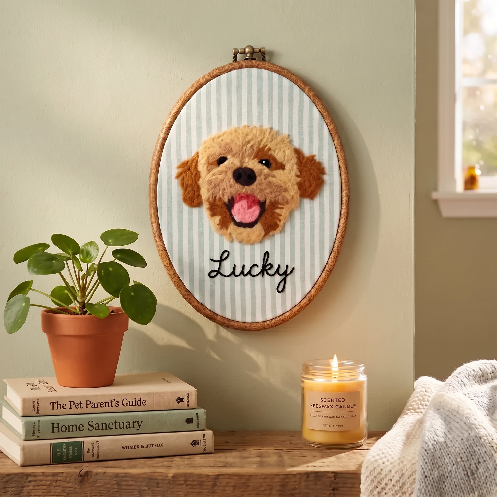 Mamaraya Personalized Felt Pet Portrait Hoop Art