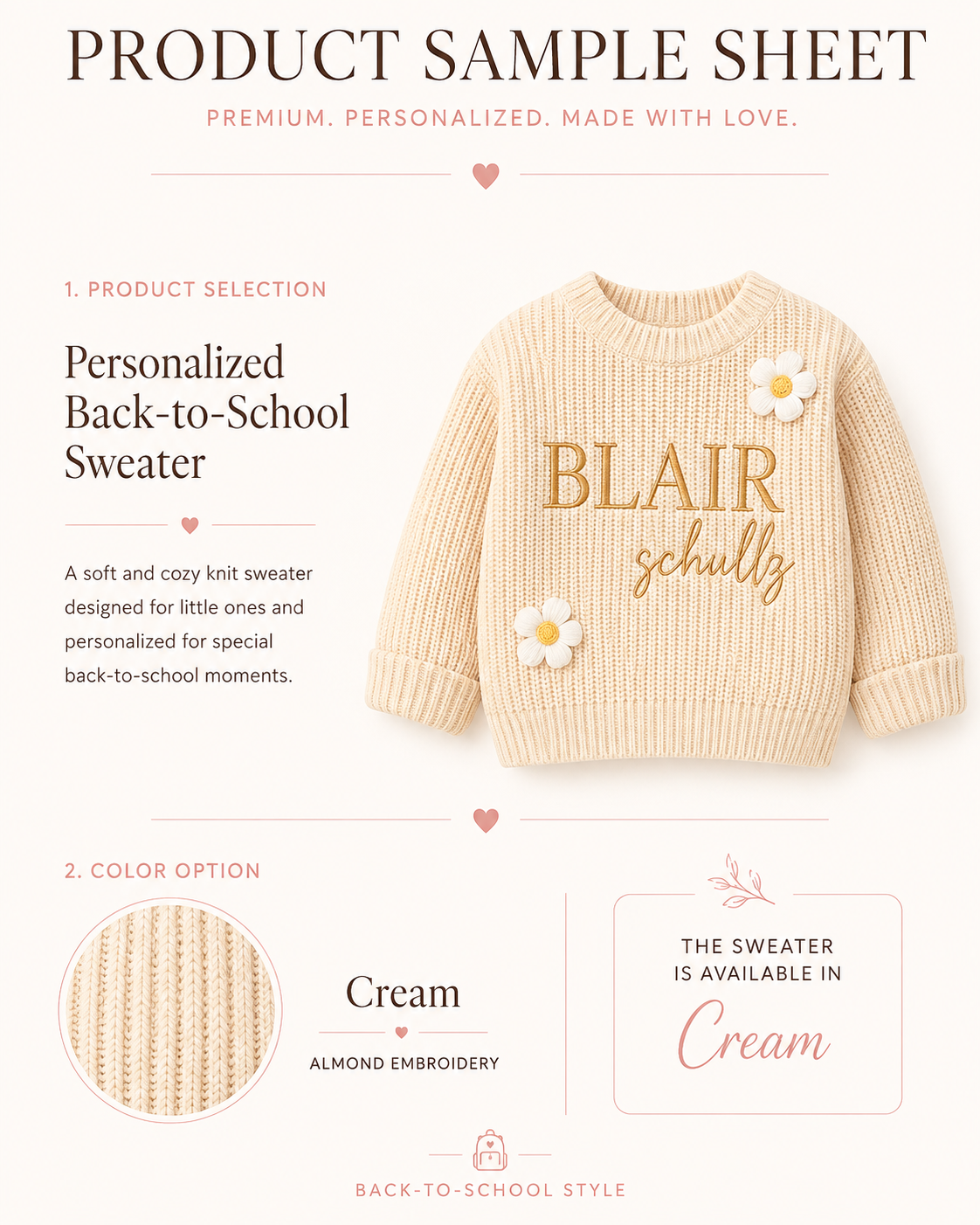MamaRaya Personalized Baby Knit Sweater