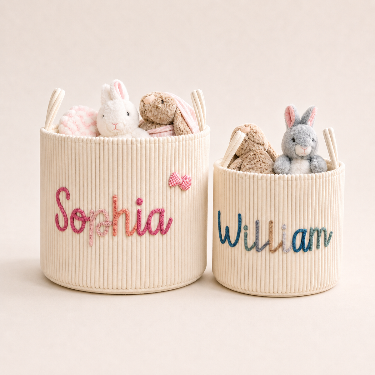 MamaRaya Personalized Corduroy Storage Basket