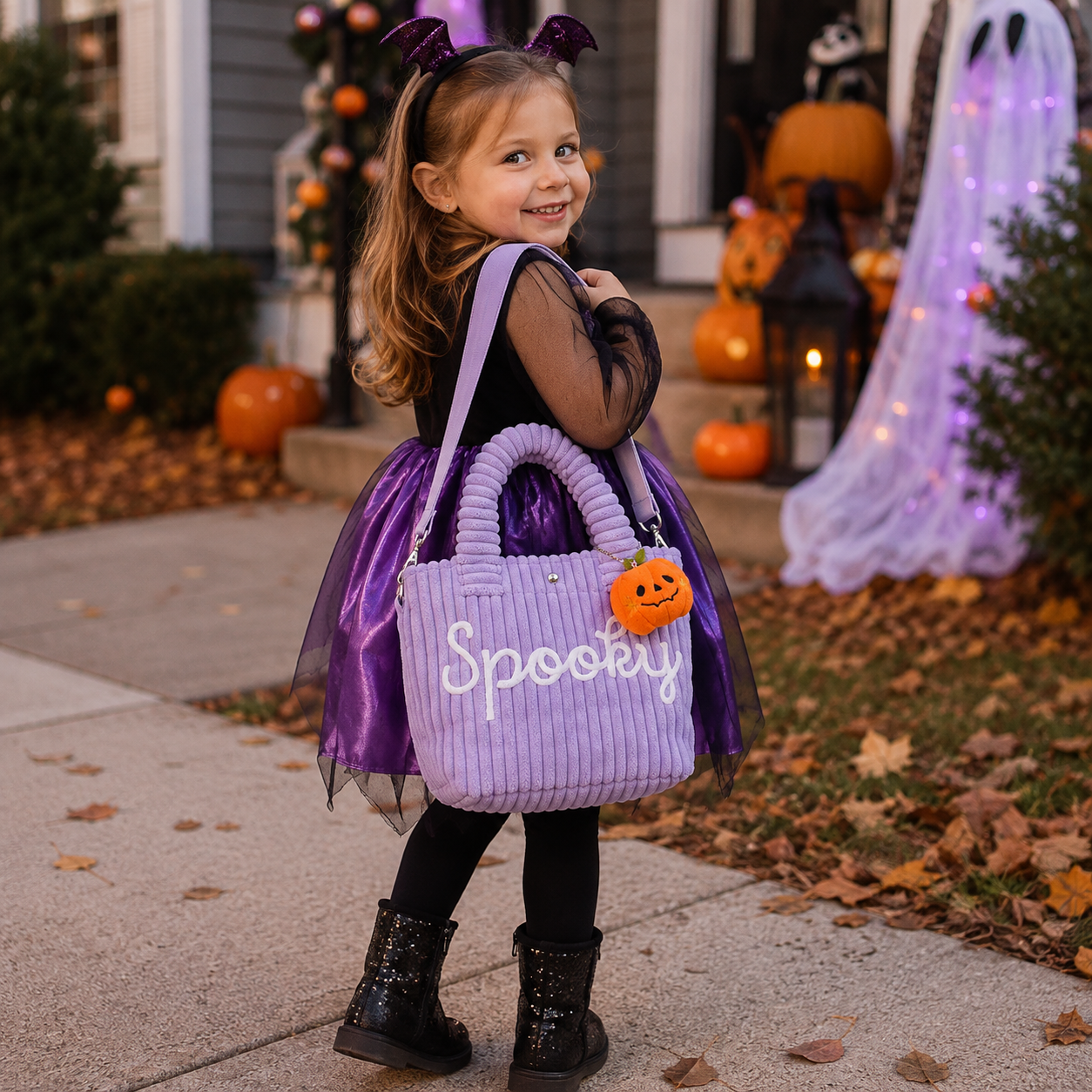 MamaRaya Personalized Corduroy Trick or Treat Bag