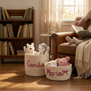 Personalized nursery storage baskets with custom baby names