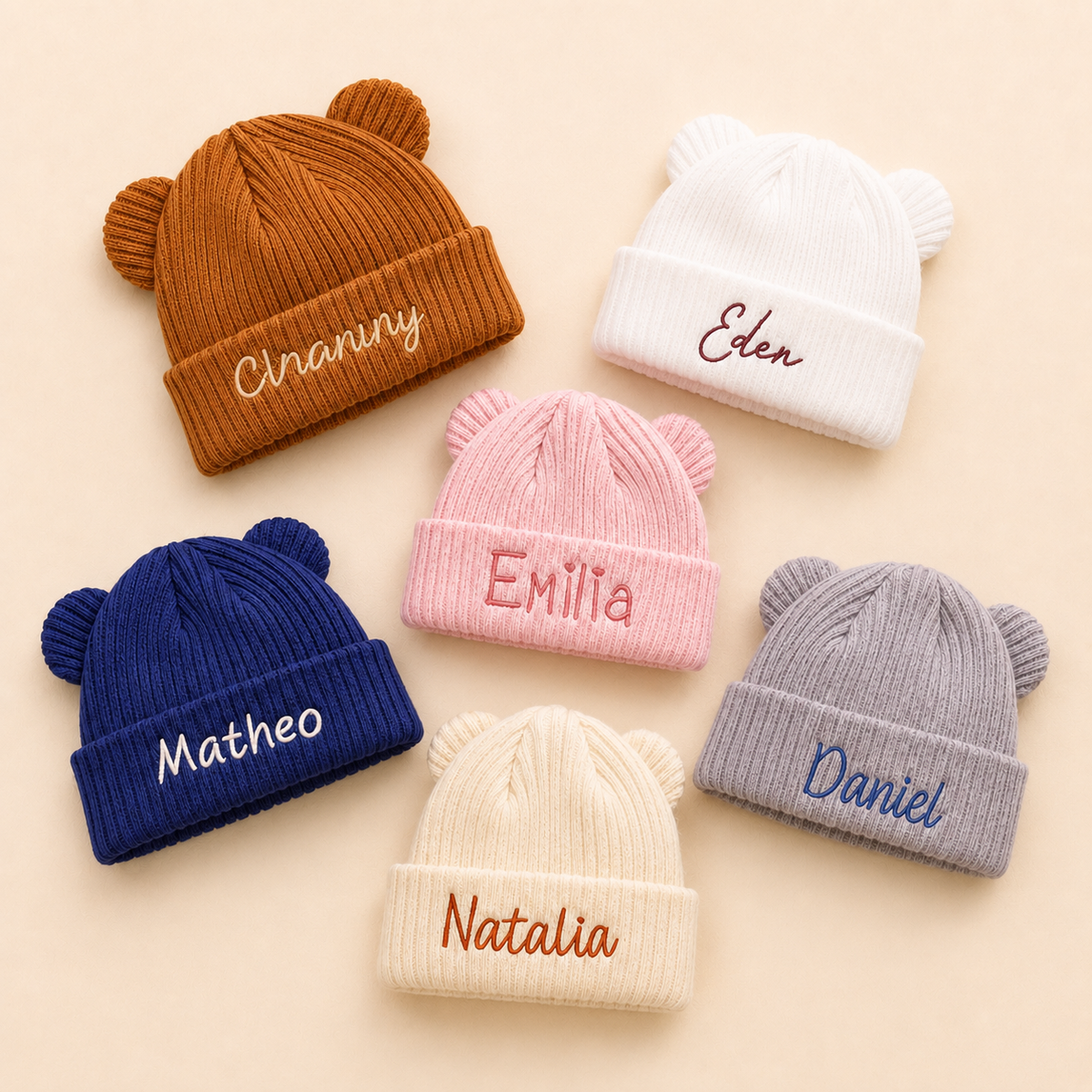 MamaRaya Personalized Baby Bear Beanie