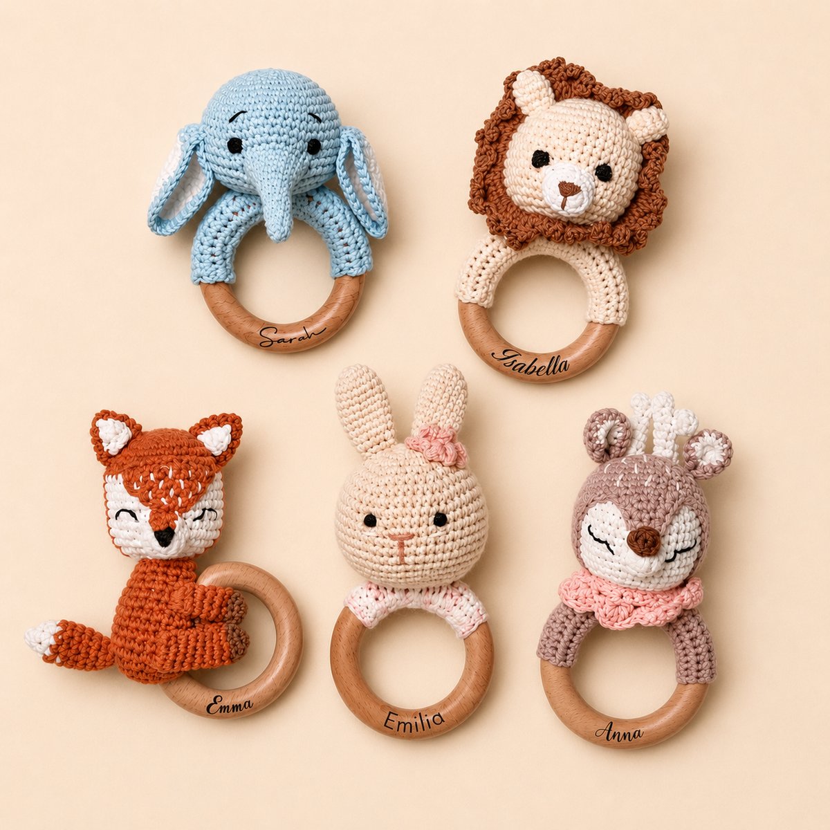 MamaRaya Personalized Crochet Baby Rattle