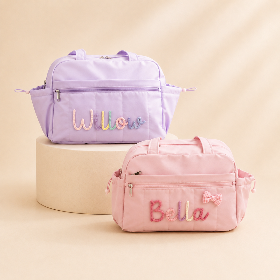 Personalized diaper bag for mom and baby travel with custom name