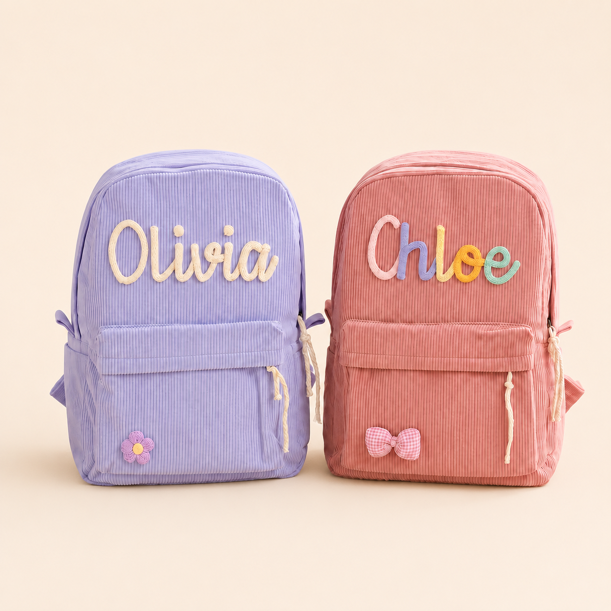 MamaRaya Personalized Kids Corduroy Backpack