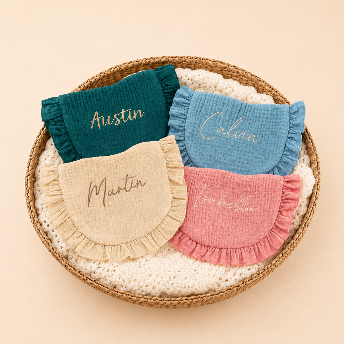 MamaRaya Personalized Muslin Baby Bib