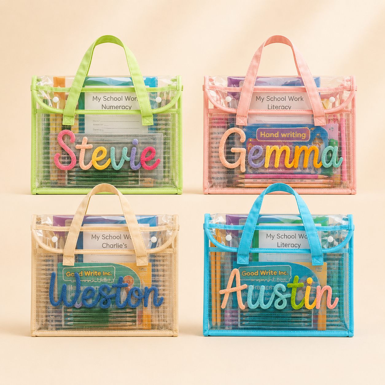 MamaRaya Personalized School Folder with Pouch