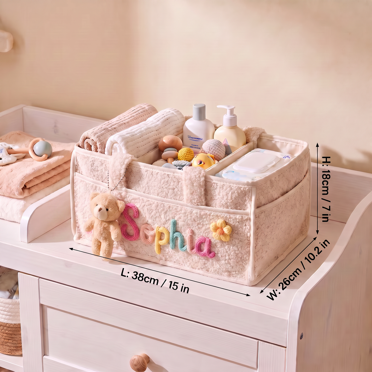 Mamaraya Personalisierter Baby-Windelcaddy