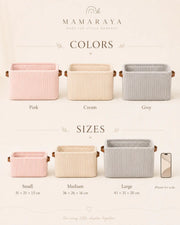 MamaRaya Personalized Corduroy Nursery Basket