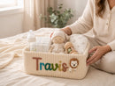 Mamaraya Personalized Corduroy Nursery Storage Basket