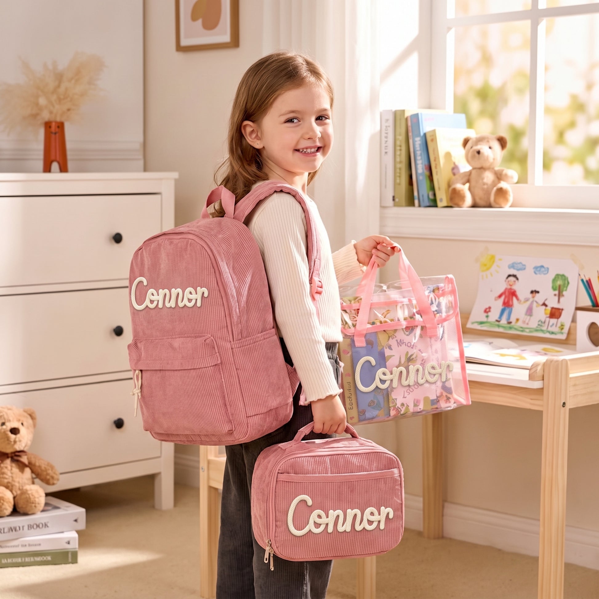 Mamaraya Personalized 3-Piece Backpack Set with A4 Folder