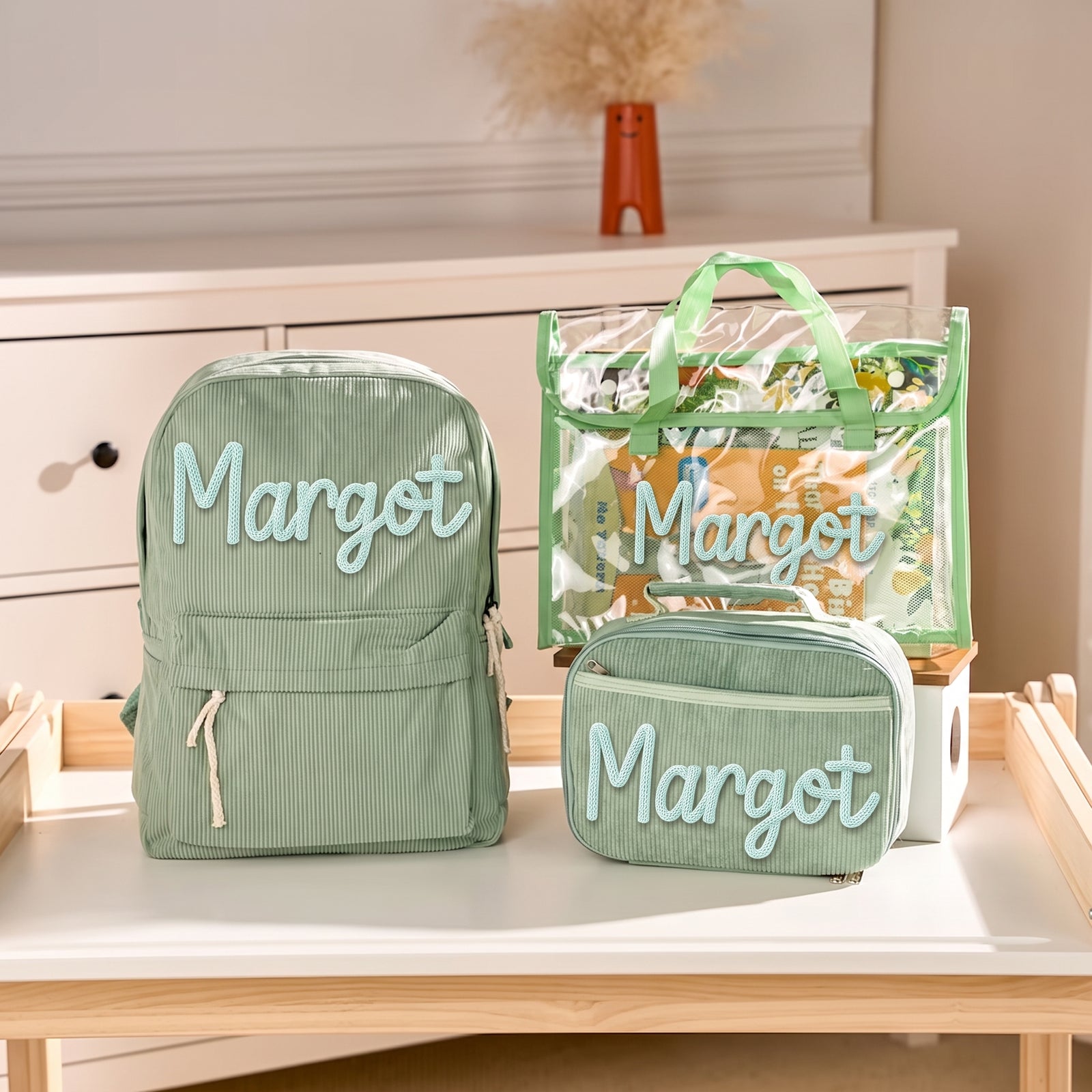 Mamaraya Personalized 3-Piece Backpack Set with A4 Folder