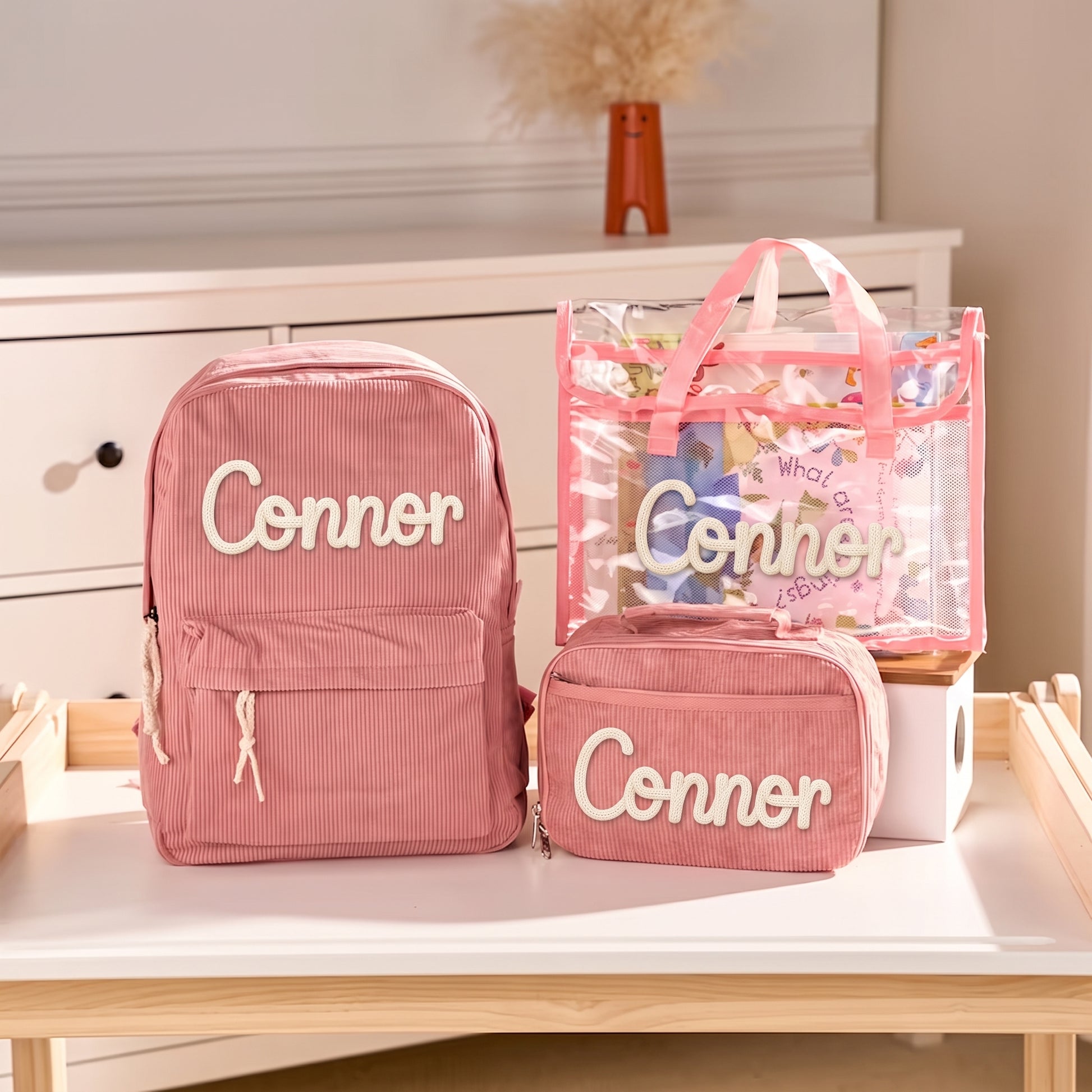 Mamaraya Personalized 3-Piece Backpack Set with A4 Folder