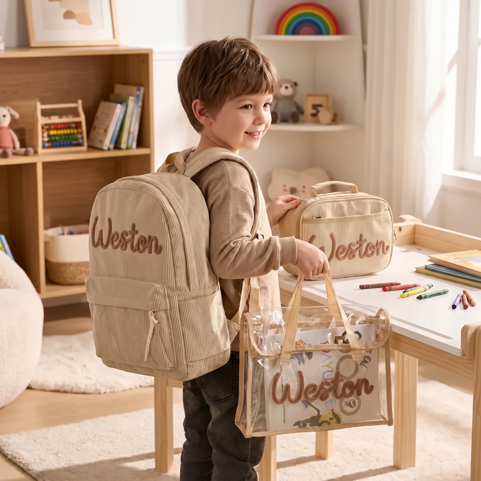 Mamaraya Personalized 3-Piece Backpack Set with A4 Folder