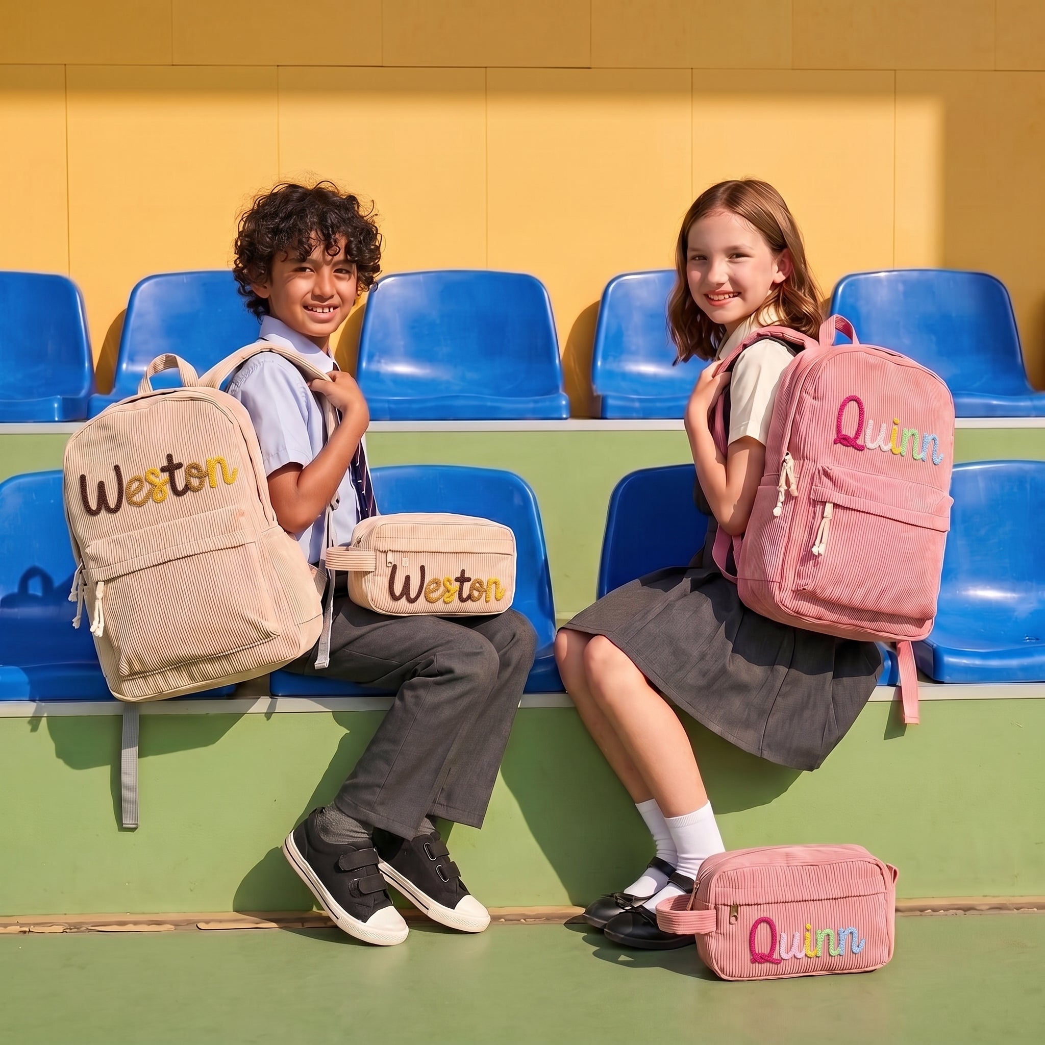 Mamaraya Personalized Kids Backpack and Pencil Case