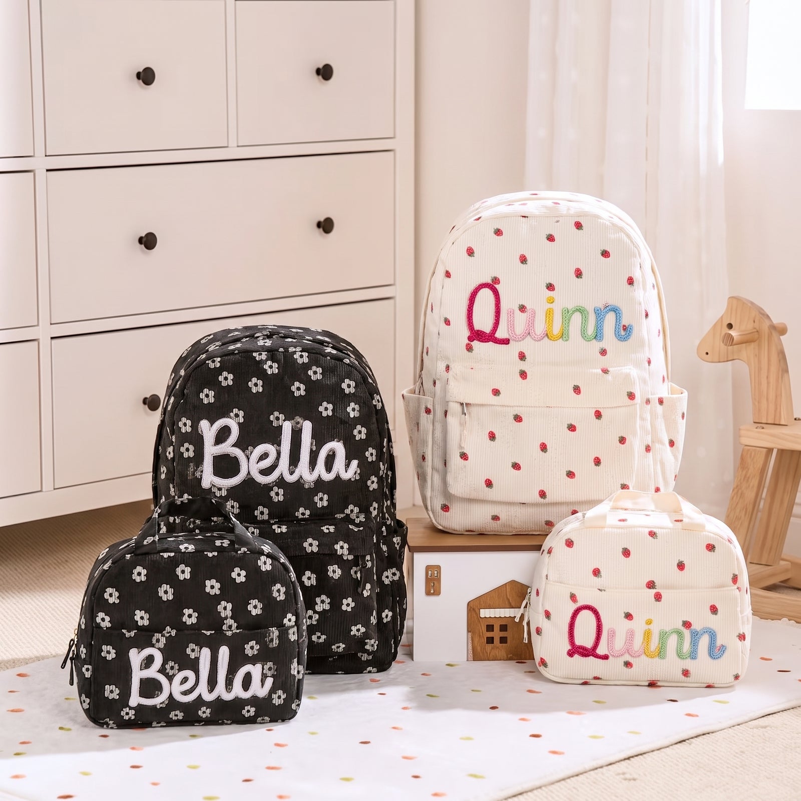 Mamaraya Personalized 3-Piece Kids Backpack Set