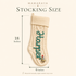 MamaRaya personalized Christmas stockings with custom names, aesthetic holiday decor hanging by the fireplace, filled with gifts.