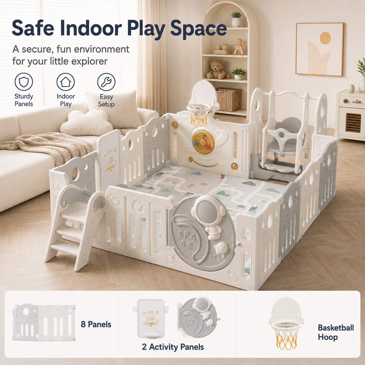 Mamaraya Astronaut Toddler Playard Activity Center